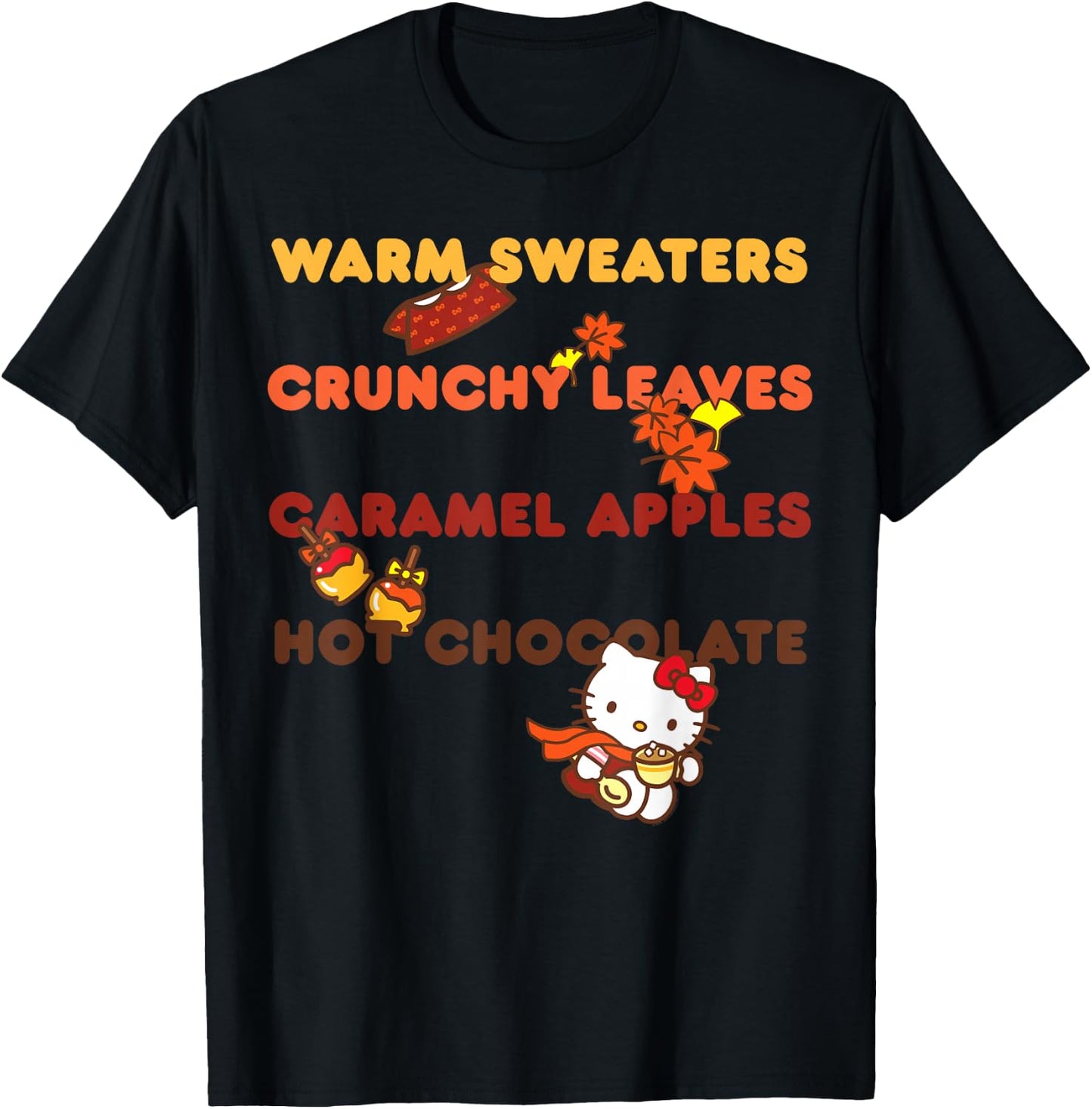 Hello Kitty Favorite Fall Things T-Shirt - T-Shirt | Black