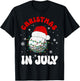Colorful Santa Hat Lights Funny Golf Lover Christmas In July T-Shirt - T-Shirt | Black