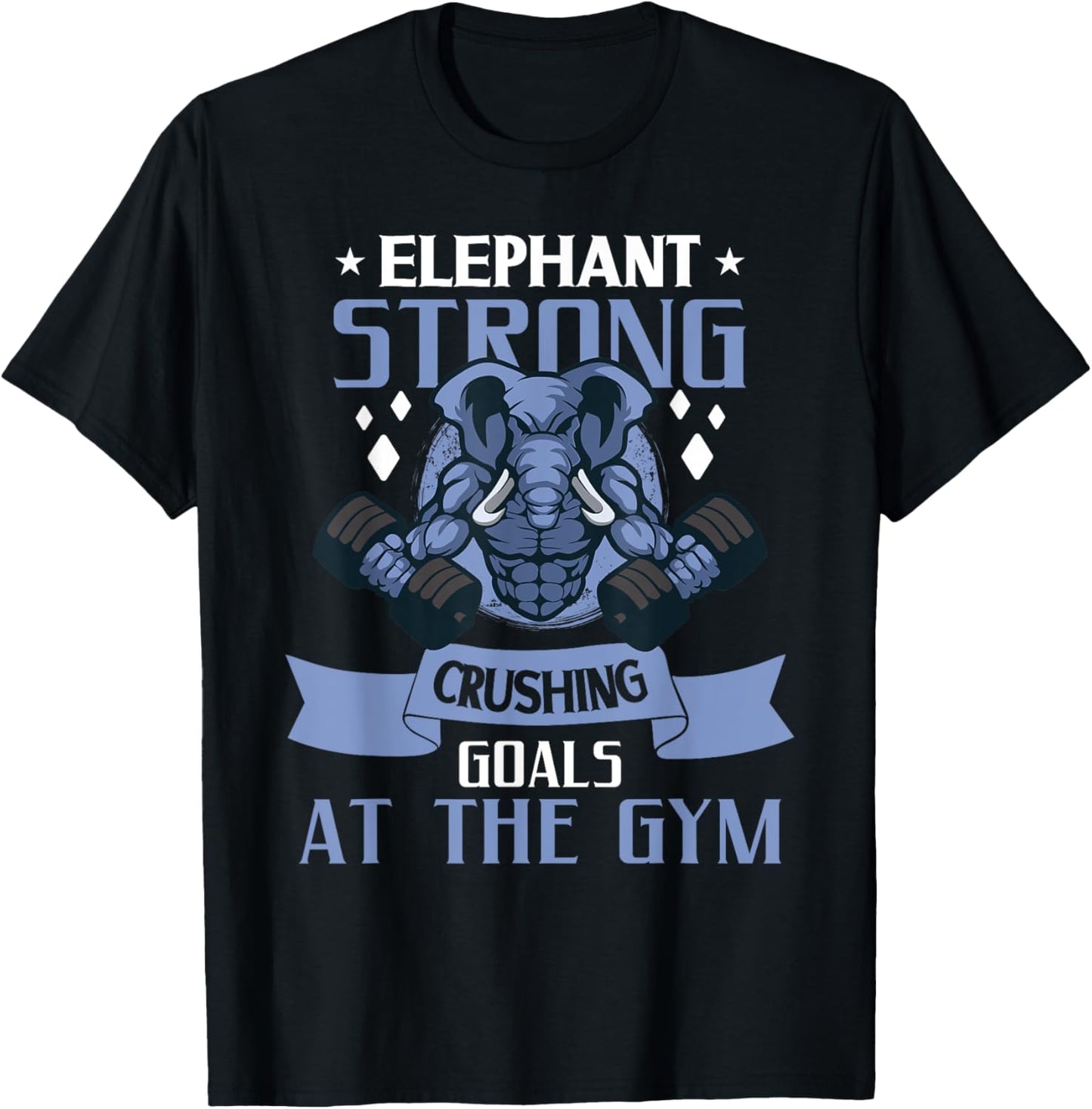 Elephant Bodybuilding Powerlifting Weightlifting Fitness Gym T-Shirt - T-Shirt | Black