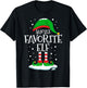Santa's Favorite Elf Christmas Family Matching Xmas Funny T-Shirt - T-Shirt | Black