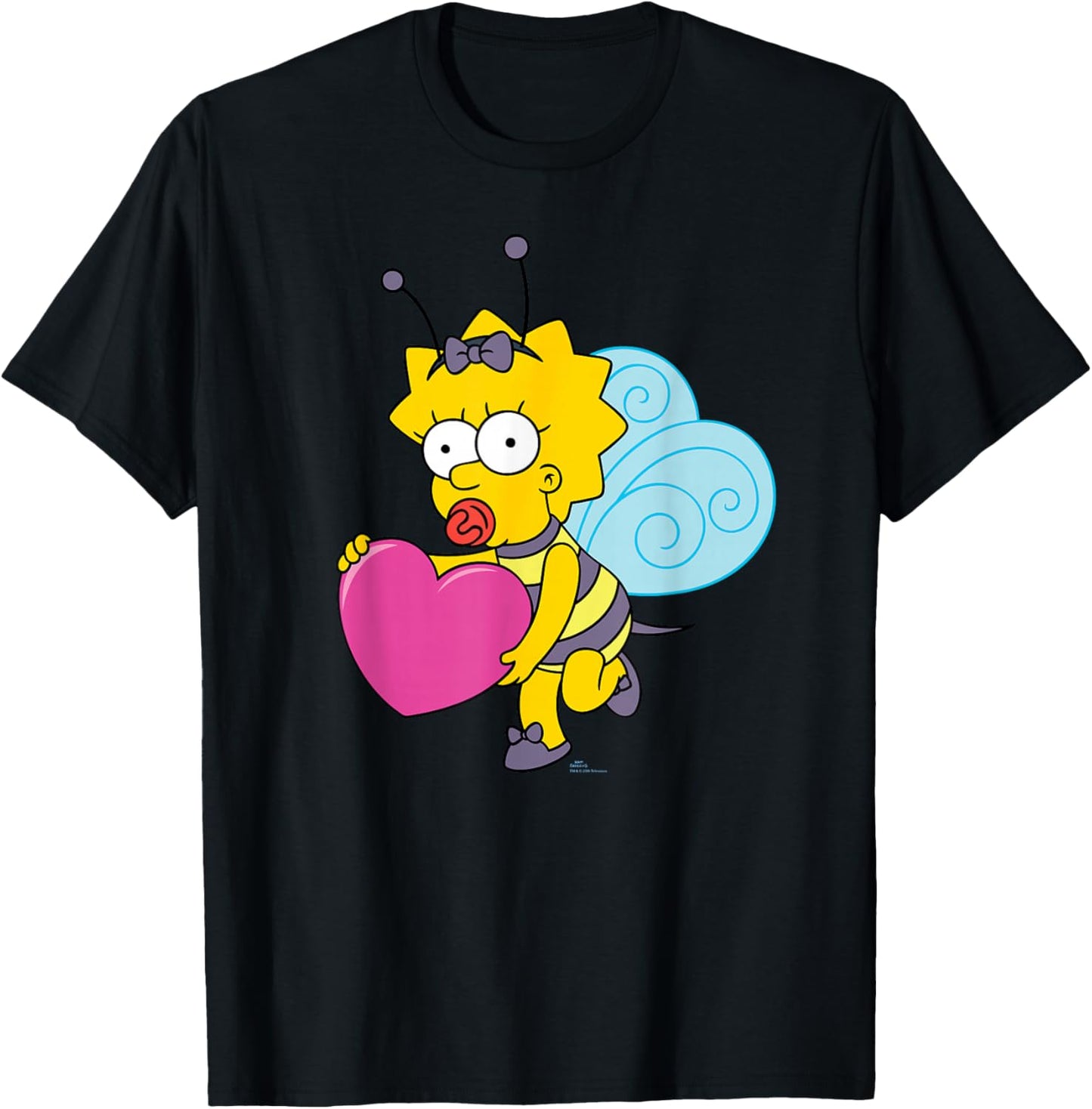 The Simpsons Maggie Simpson Cute Heart Bee Valentine’s Day T-Shirt - T-Shirt | Black