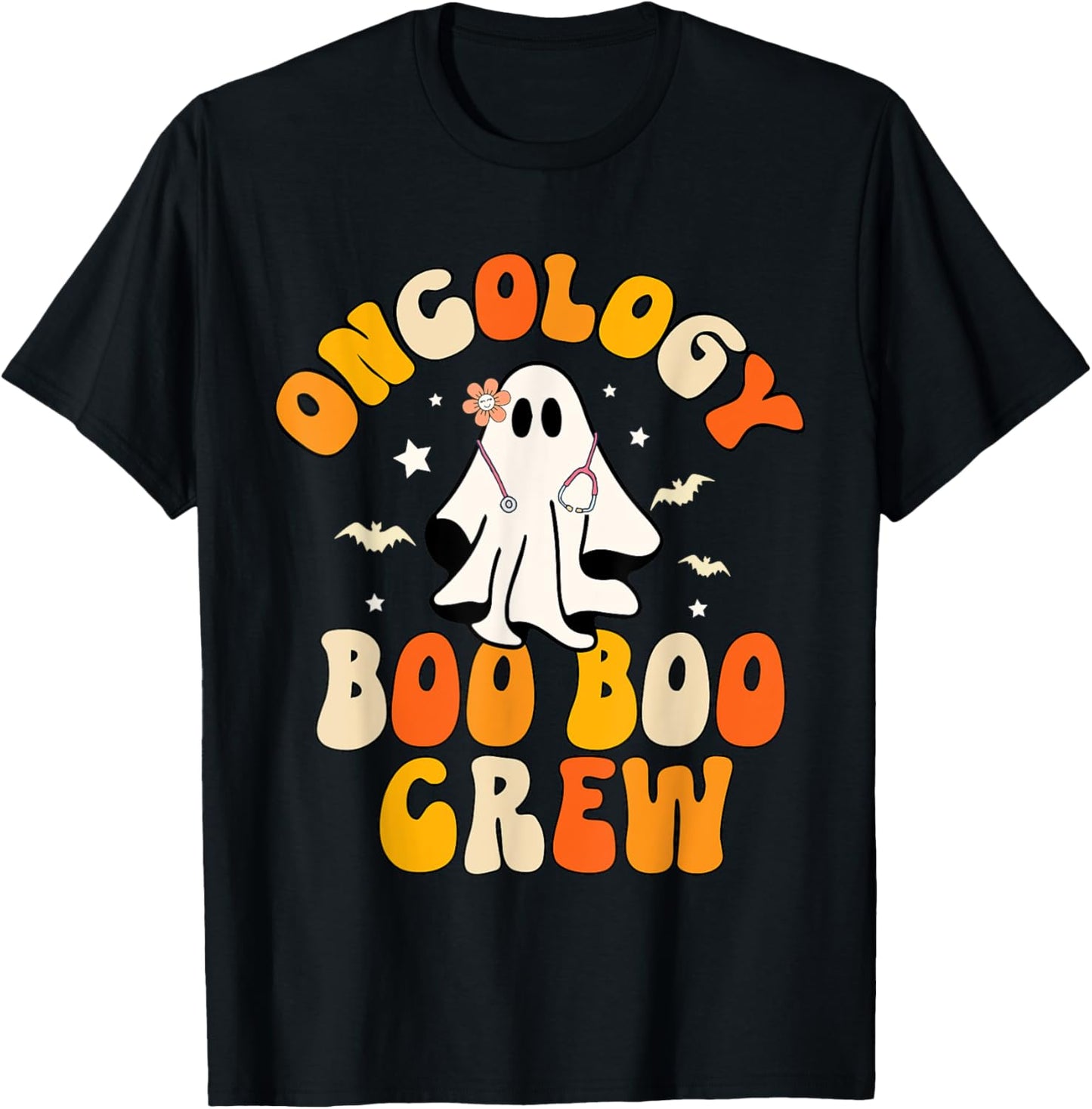 Groovy oncology Nurse Boo Boo Crew Ghost Nursing Halloween T-Shirt - T-Shirt | Black