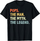 Pops The Man Myth Legend Father’s day Gift Papa Grandpa T-Shirt - T-Shirt | Black