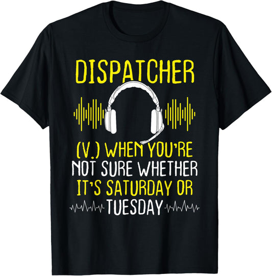 911 Dispatch Mom Dispatch Decal Thin Gold Line T-Shirt - T-Shirt | Black