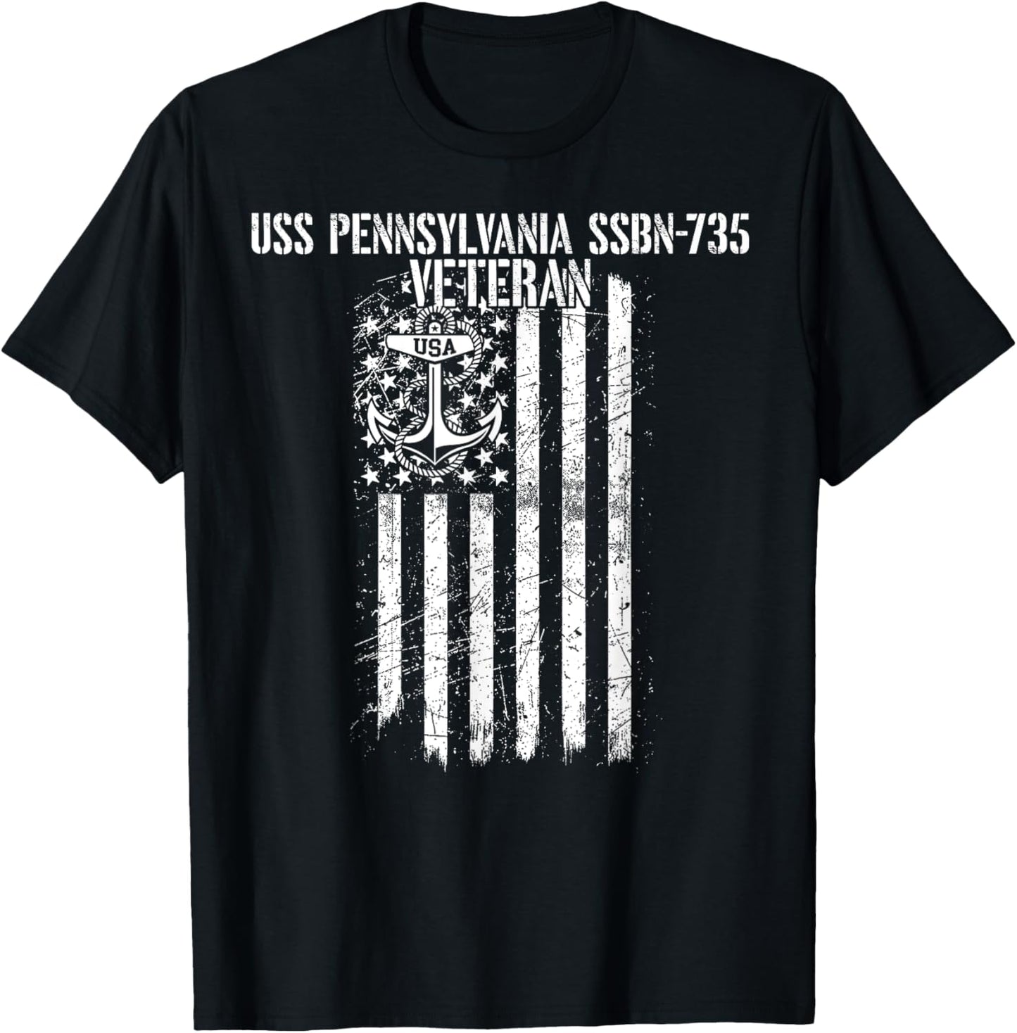 USS Pennsylvania SSBN-735 Missile Submarine Veteran T-Shirt - T-Shirt | Black