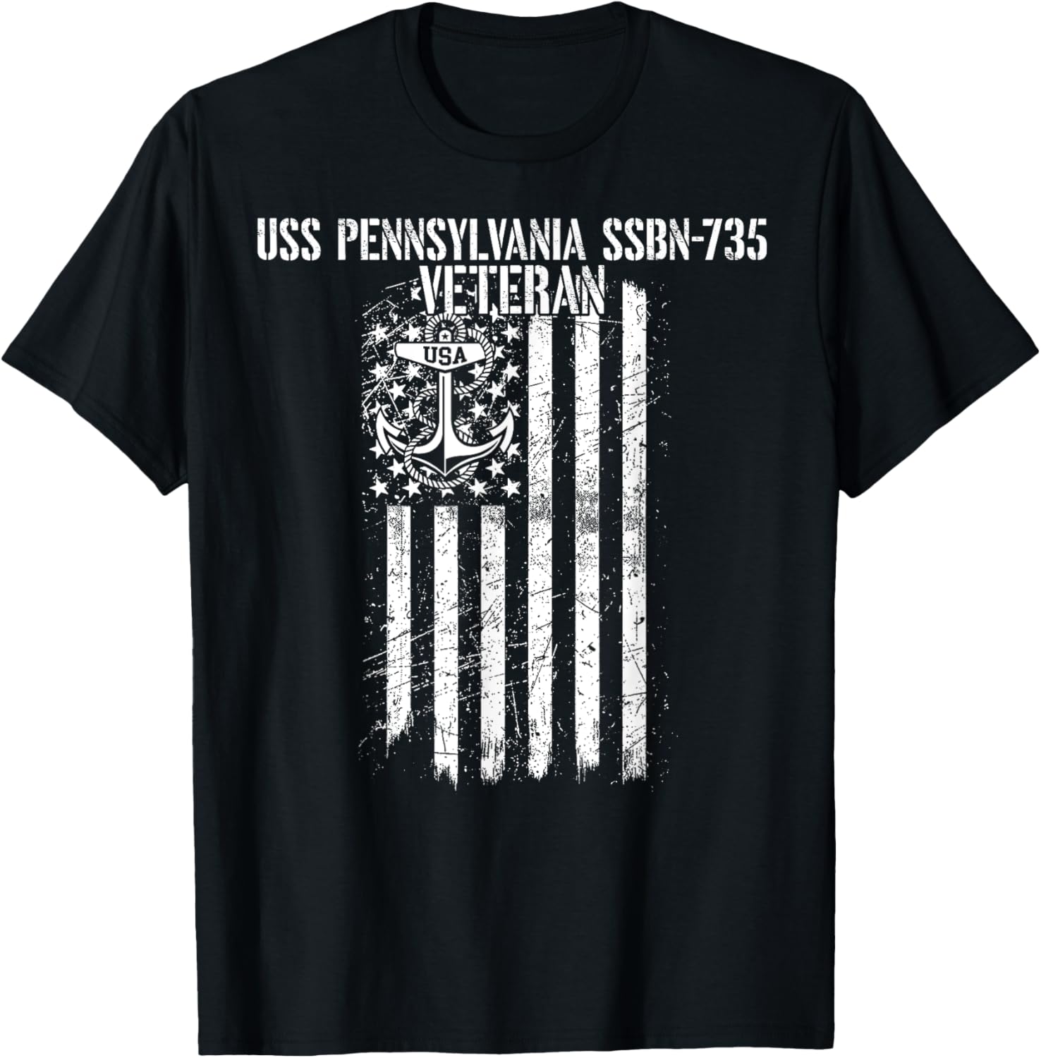 USS Pennsylvania SSBN-735 Missile Submarine Veteran T-Shirt - T-Shirt | Black