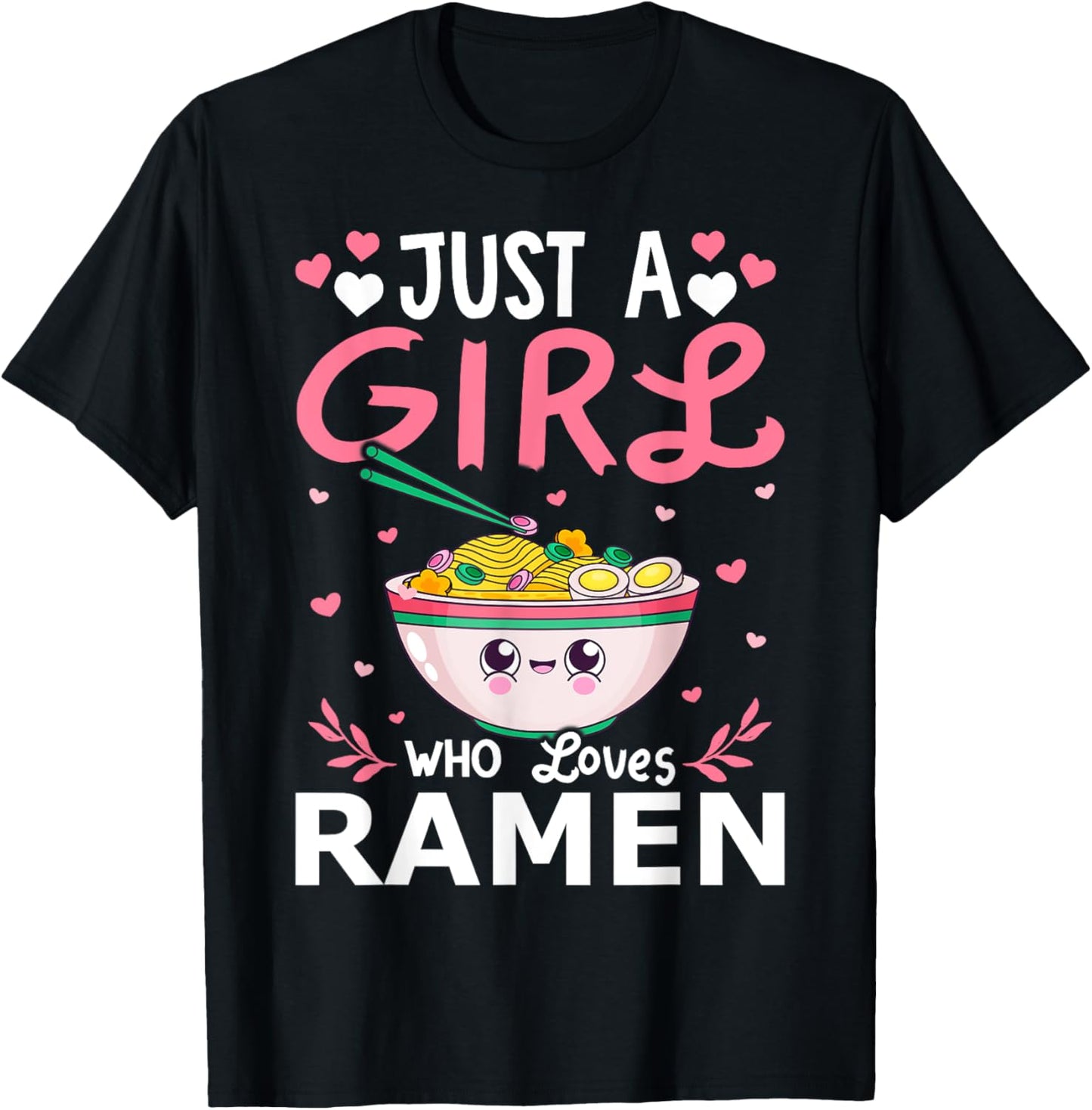Just A Girl Who Loves Ramen Girls T-Shirt - T-Shirt | Black
