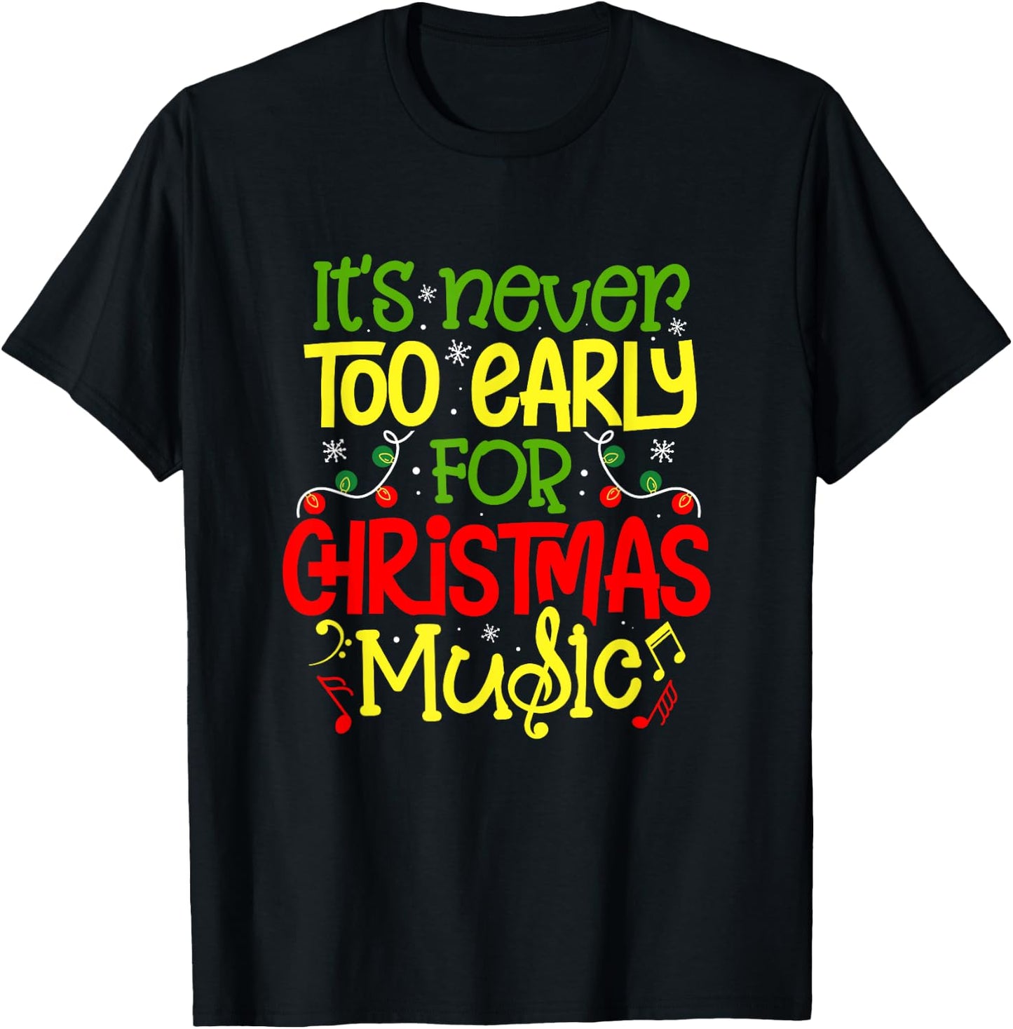 Christmas Music Musician Holiday Season Winter Music Teacher Men Women T-Shirt - T-Shirt | Black