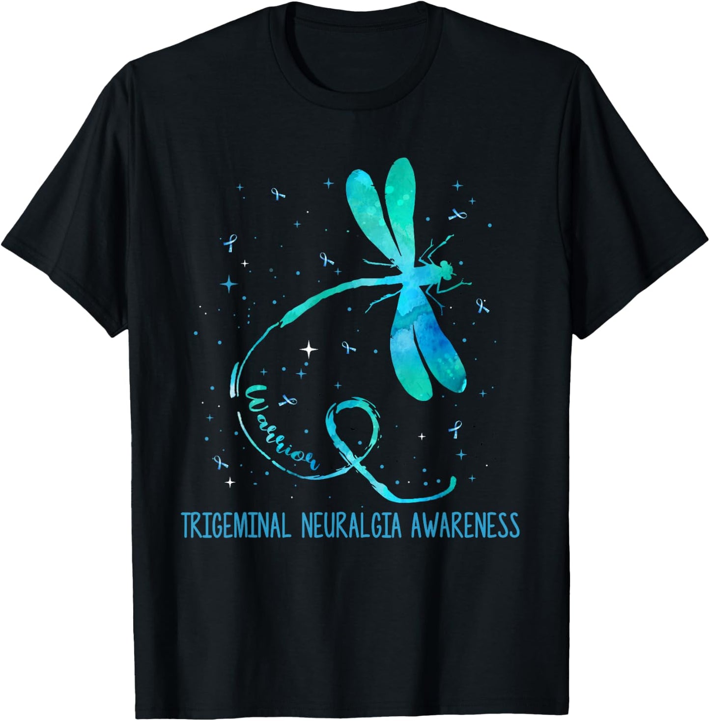 Ki Trigeminal Neuralgia Awareness Costume Dragonfly Ribbon T-Shirt - T-Shirt | Black