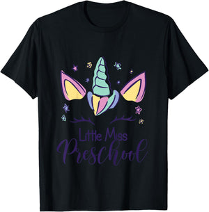 Preschool Girl First Day of PreK Little Miss Preschool 2025 T-Shirt - T-Shirt | Black