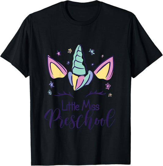 Preschool Girl First Day of PreK Little Miss Preschool 2025 T-Shirt - T-Shirt | Black
