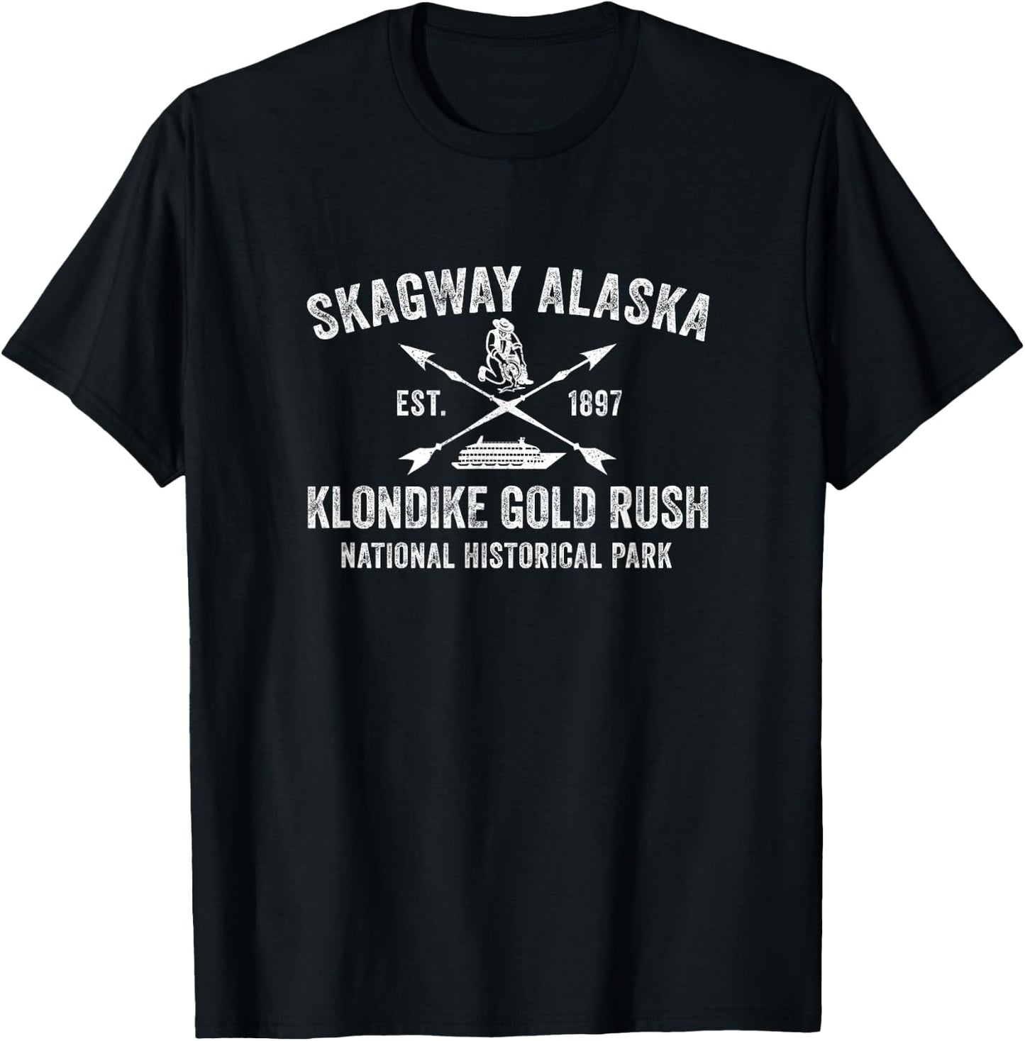 Skagway Alaska USA Historical Park Cruise Vacation Souvenir T-Shirt - T-Shirt | Black