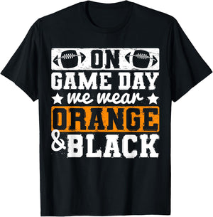 On Gameday We Wear Orange And Black Funny Apparel Vintage T-Shirt - T-Shirt | Black
