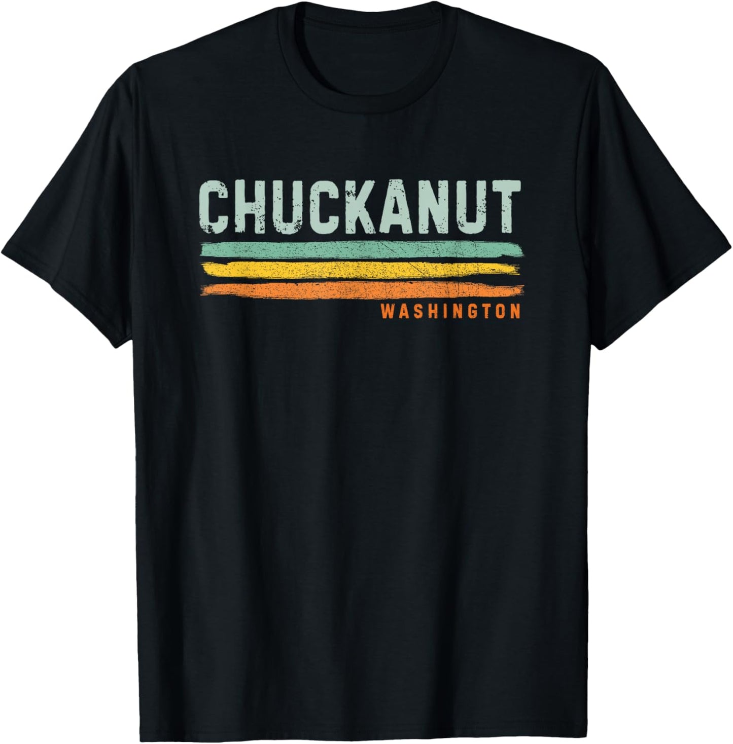 Vintage Stripes Chuckanut WA T-Shirt - T-Shirt | Black
