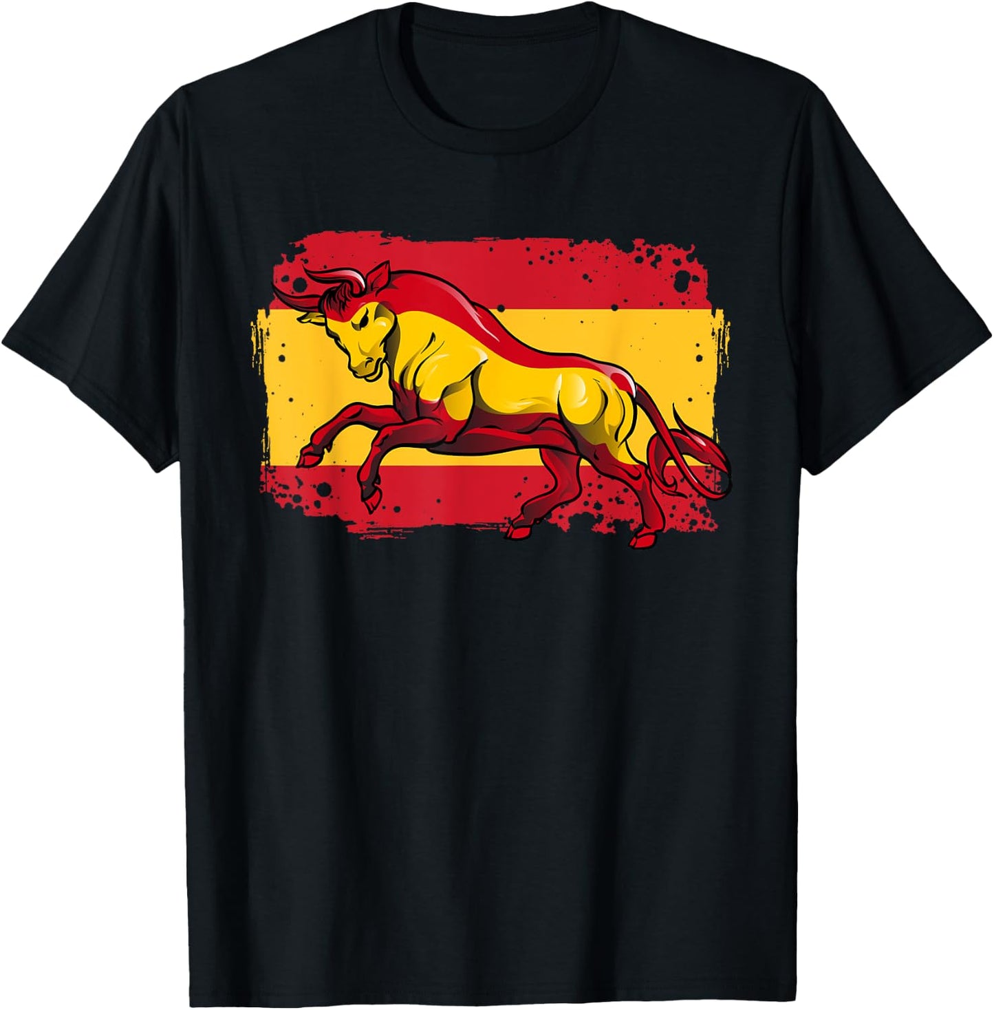 Spanish Bull | Proud Spaniard | Spain Flag Toro Español T-Shirt - T-Shirt | Black