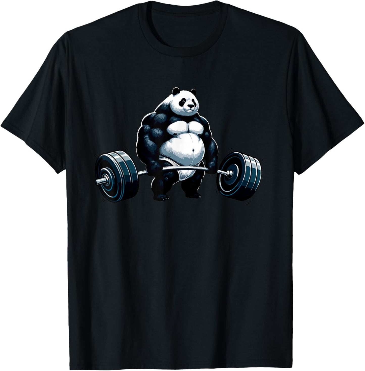Muscle Gym Panda Bodybuilder Weightlifting Motivational T-Shirt - T-Shirt | Black