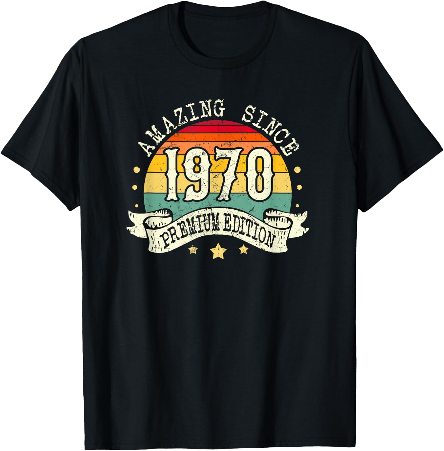 1970 Birthday Amazing Premium Edition Born In 1970 Birthday T-Shirt - T-Shirt | Black