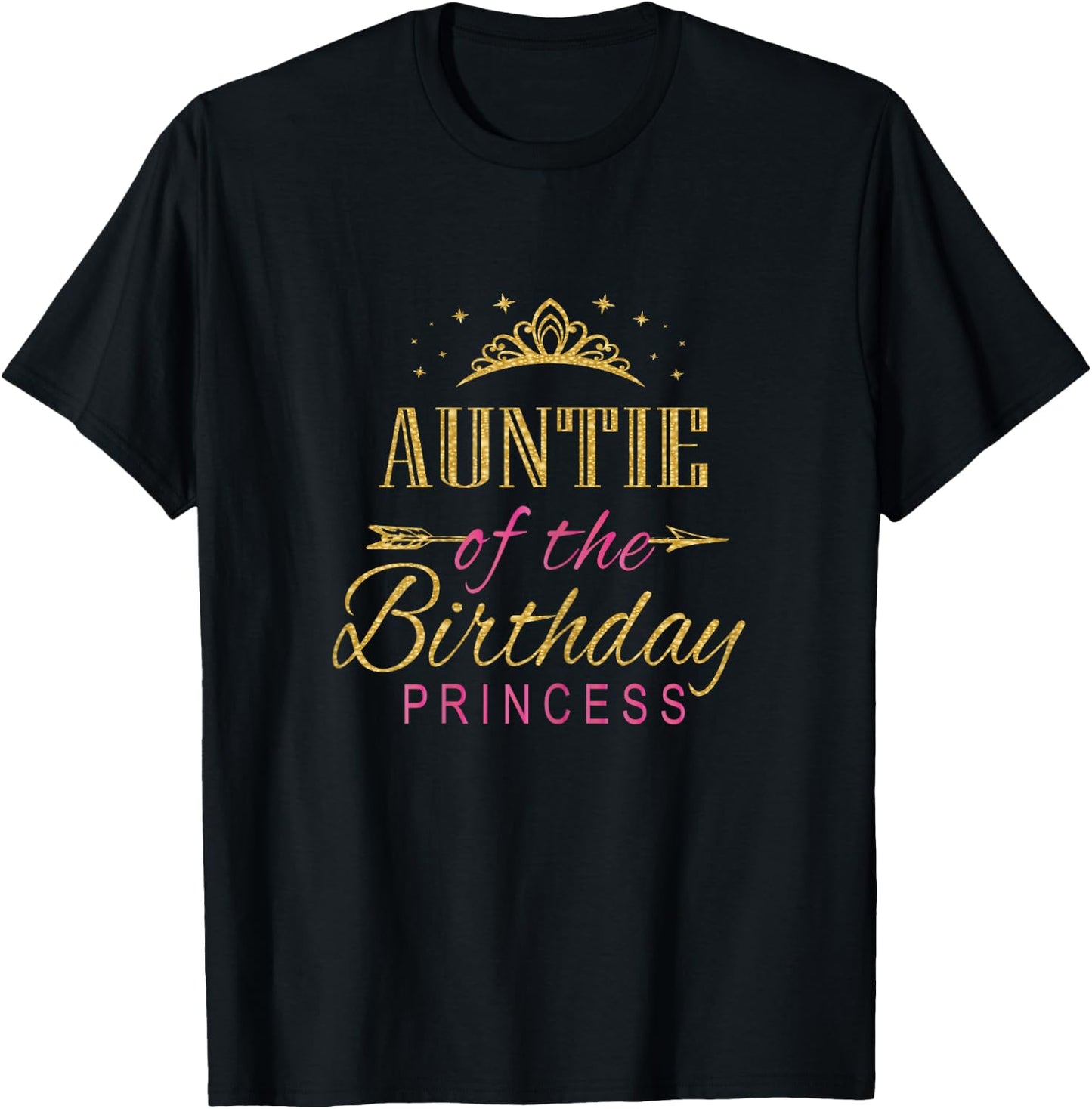 Auntie Of The Birthday Princess Girls Party T-Shirt - T-Shirt | Black