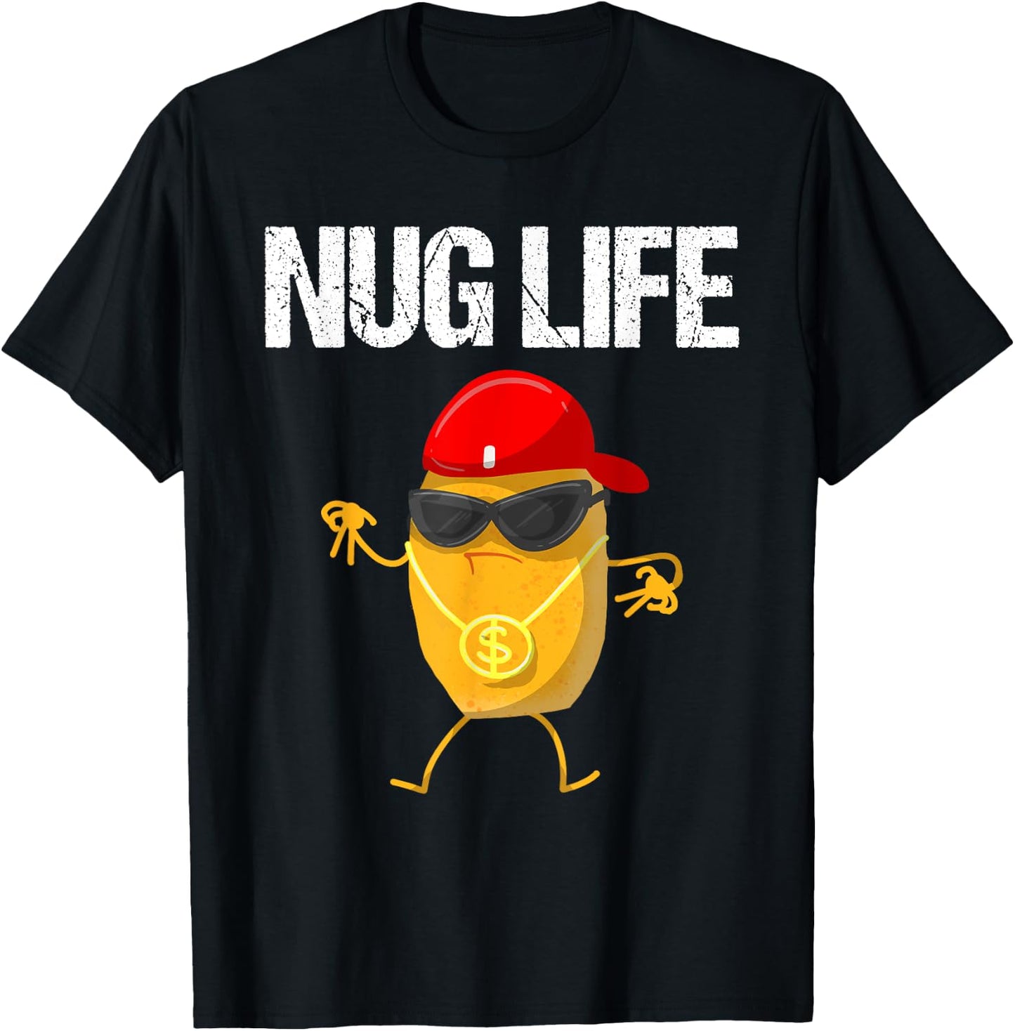 Cool Chicken Nugget Art For Boys Kids Chicken Nugget Lover T-Shirt - T-Shirt | Black