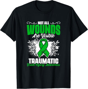 Not All Wounds Are Visible Traumatic Brain Injury TBI T-Shirt - T-Shirt | Black