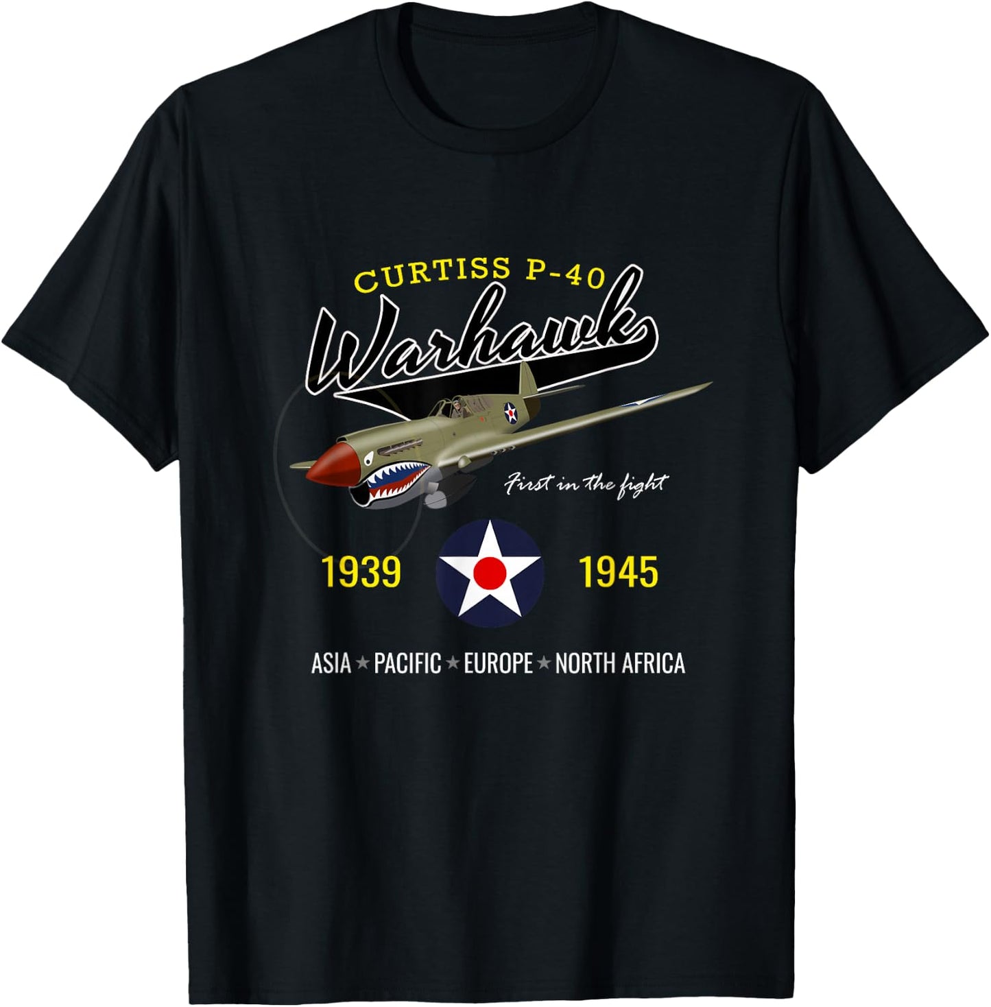 Curtiss P-40 Warhawk T-Shirt - T-Shirt | Black