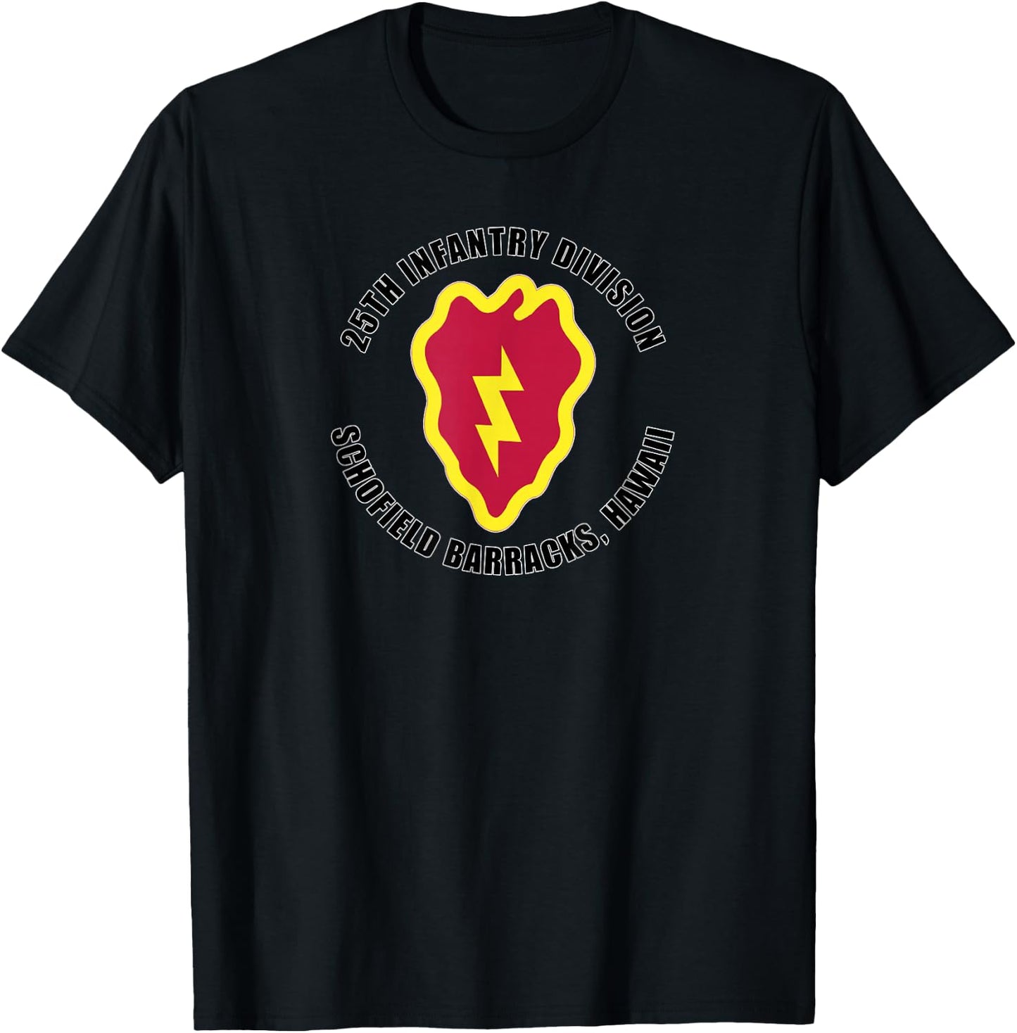 25th Infantry Division Schofield Barracks Hawaii Emblem Gift T-Shirt - T-Shirt | Black