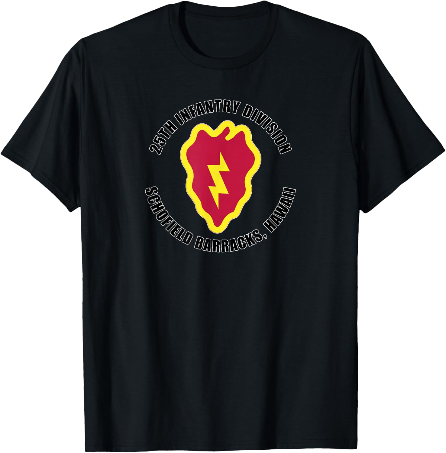 25th Infantry Division Schofield Barracks Hawaii Emblem Gift T-Shirt - T-Shirt | Black