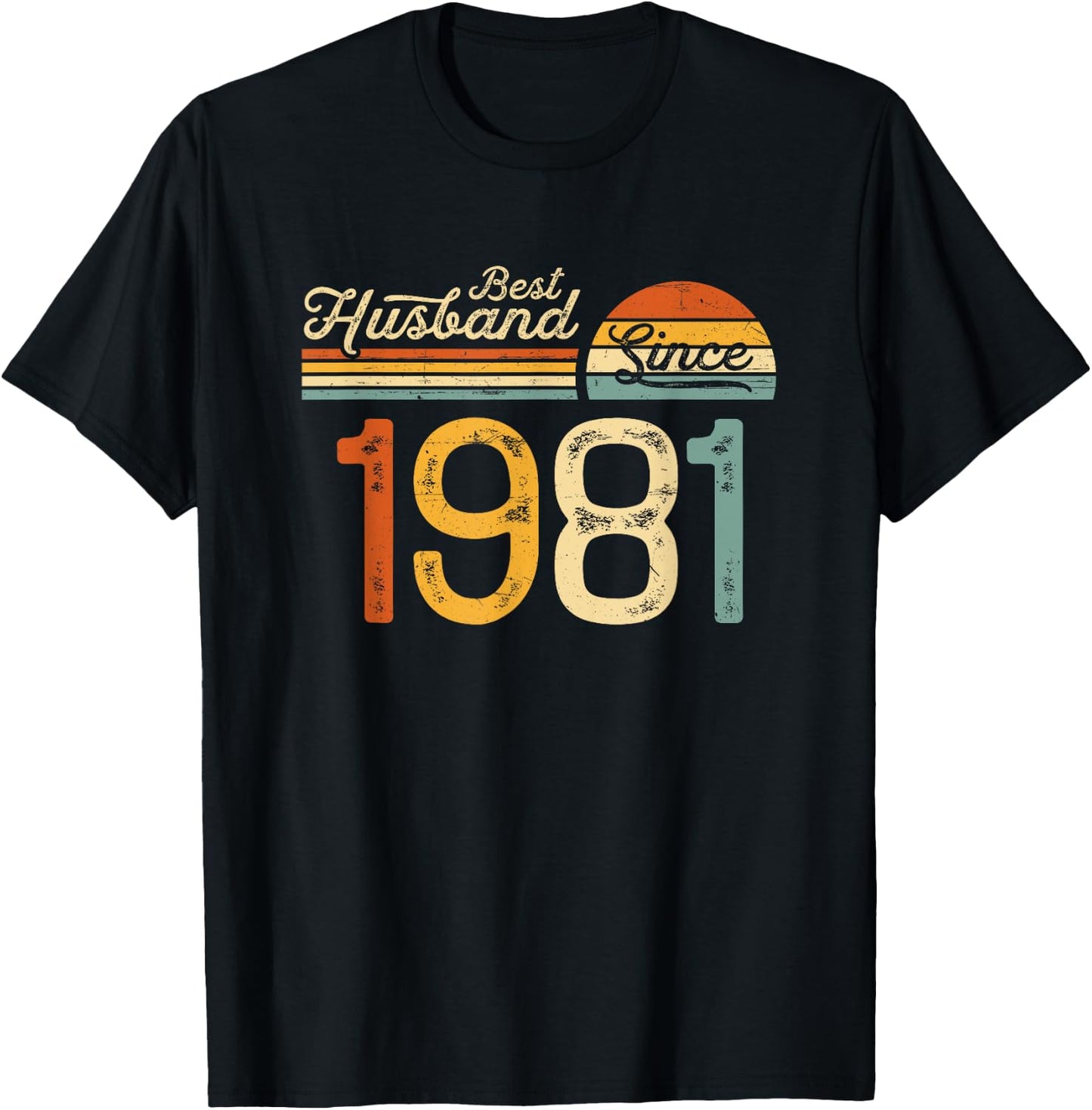 44th wedding anniversary 44 years - Best Husband Since 1981 T-Shirt - T-Shirt | Black