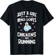 Just A Girl Who Loves Chickens And Running Gift Women T-Shirt - T-Shirt | Black