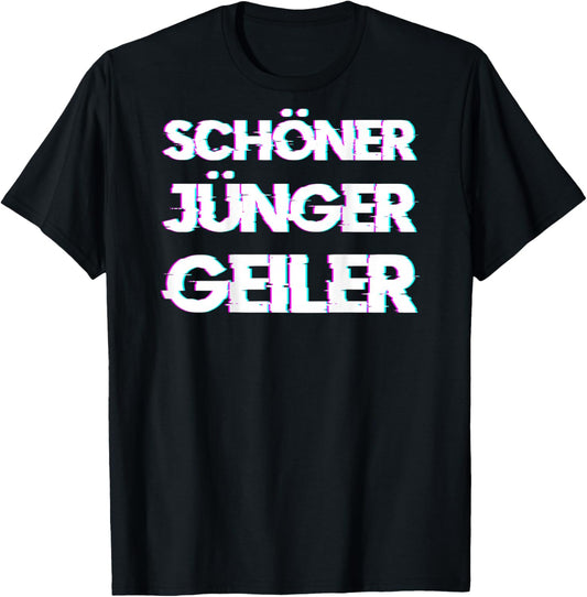 Schöner Jünger Geiler, Backprint Mallorca Malle Party Glitch T-Shirt - T-Shirt | Black