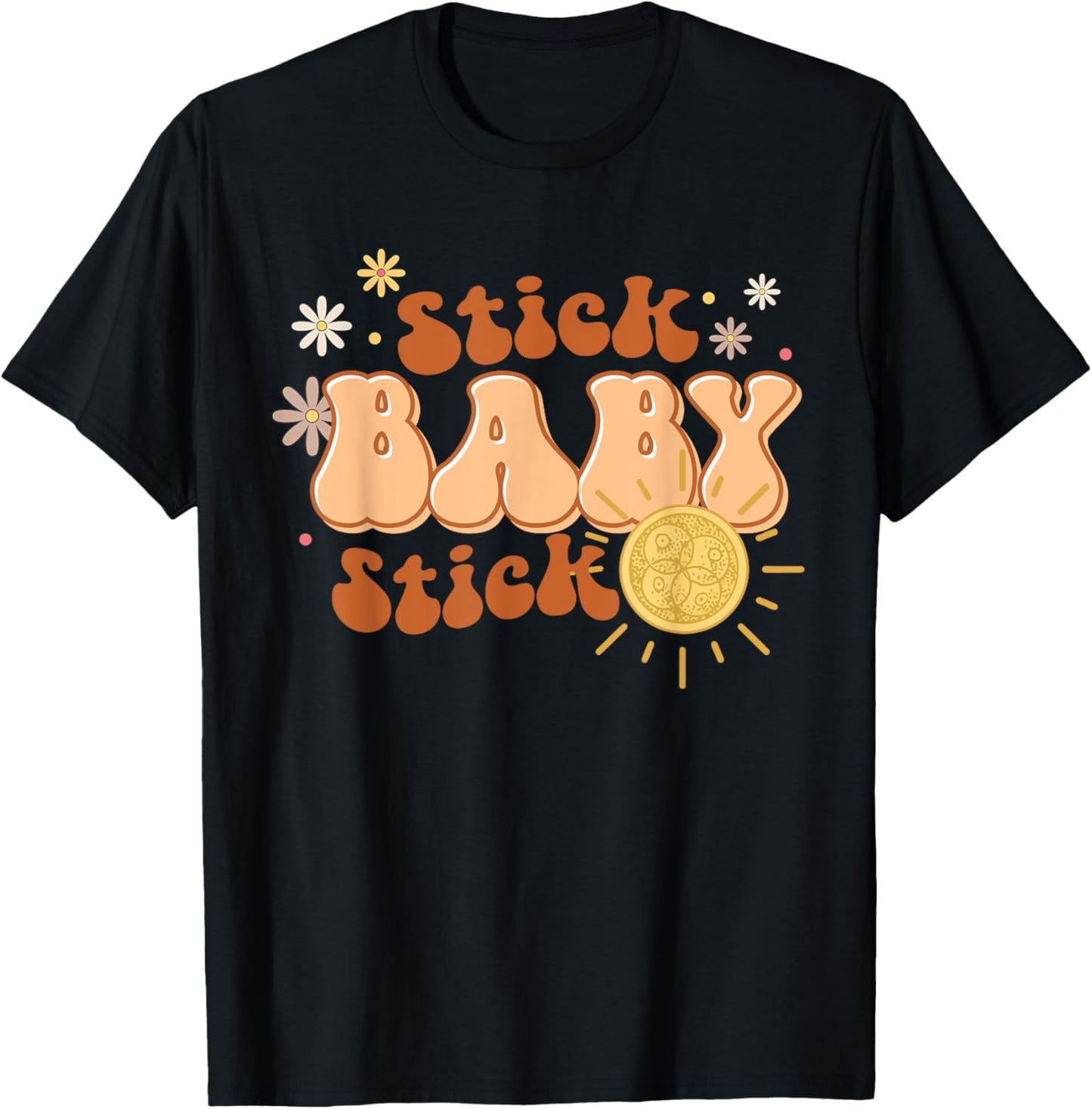 Retro Stick Baby Stick Funny IVF Transfer Day IVF Couple T-Shirt - T-Shirt | Black