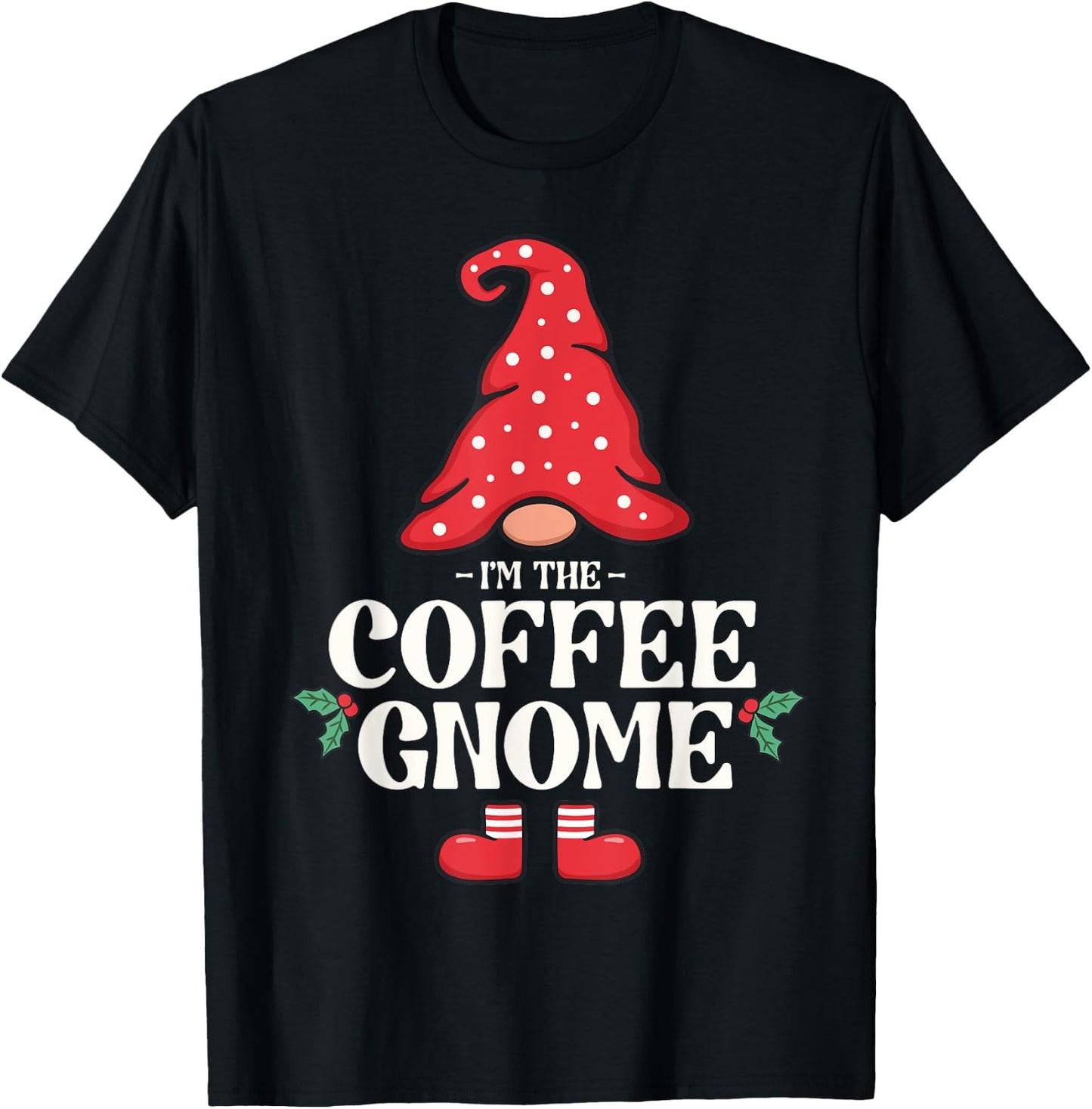 The Coffee Gnome Funny Family Matching Group Christmas T-Shirt - T-Shirt | Black