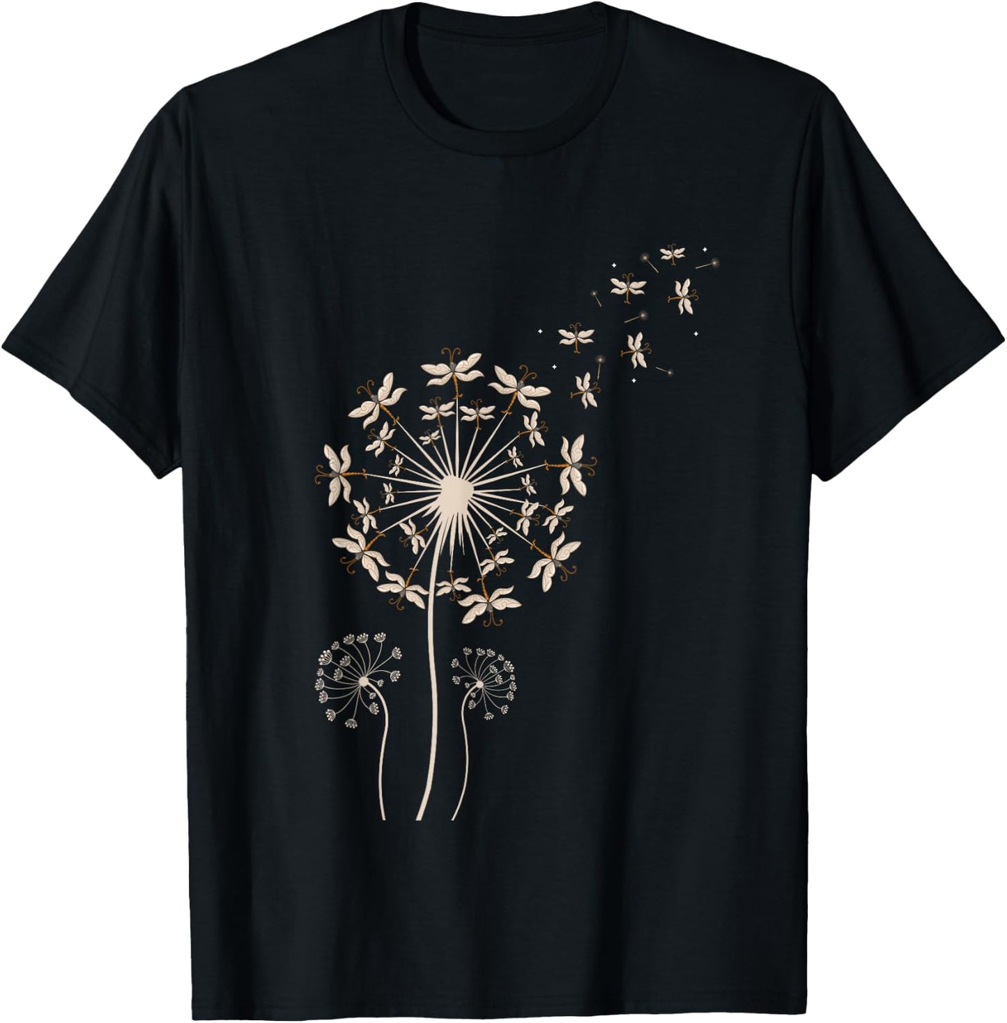 Dragonfly Dandelion T-Shirt - T-Shirt | Black