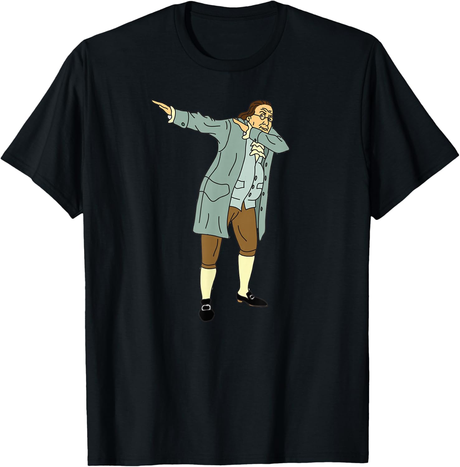 Founding Father 100 Dollar Bill Dabbing Benjamin Franklin T-Shirt - T-Shirt | Black