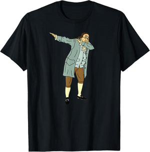 Founding Father 100 Dollar Bill Dabbing Benjamin Franklin T-Shirt - T-Shirt | Black