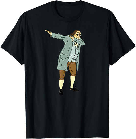 Founding Father 100 Dollar Bill Dabbing Benjamin Franklin T-Shirt - T-Shirt | Black