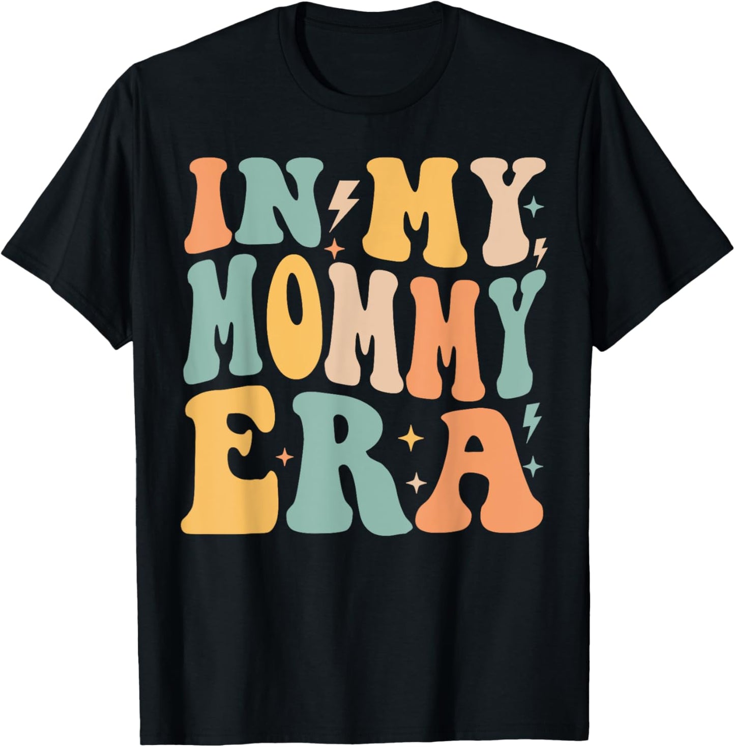 Retro Groovy In My Mommy Era Mother's Day T-Shirt - T-Shirt | Black
