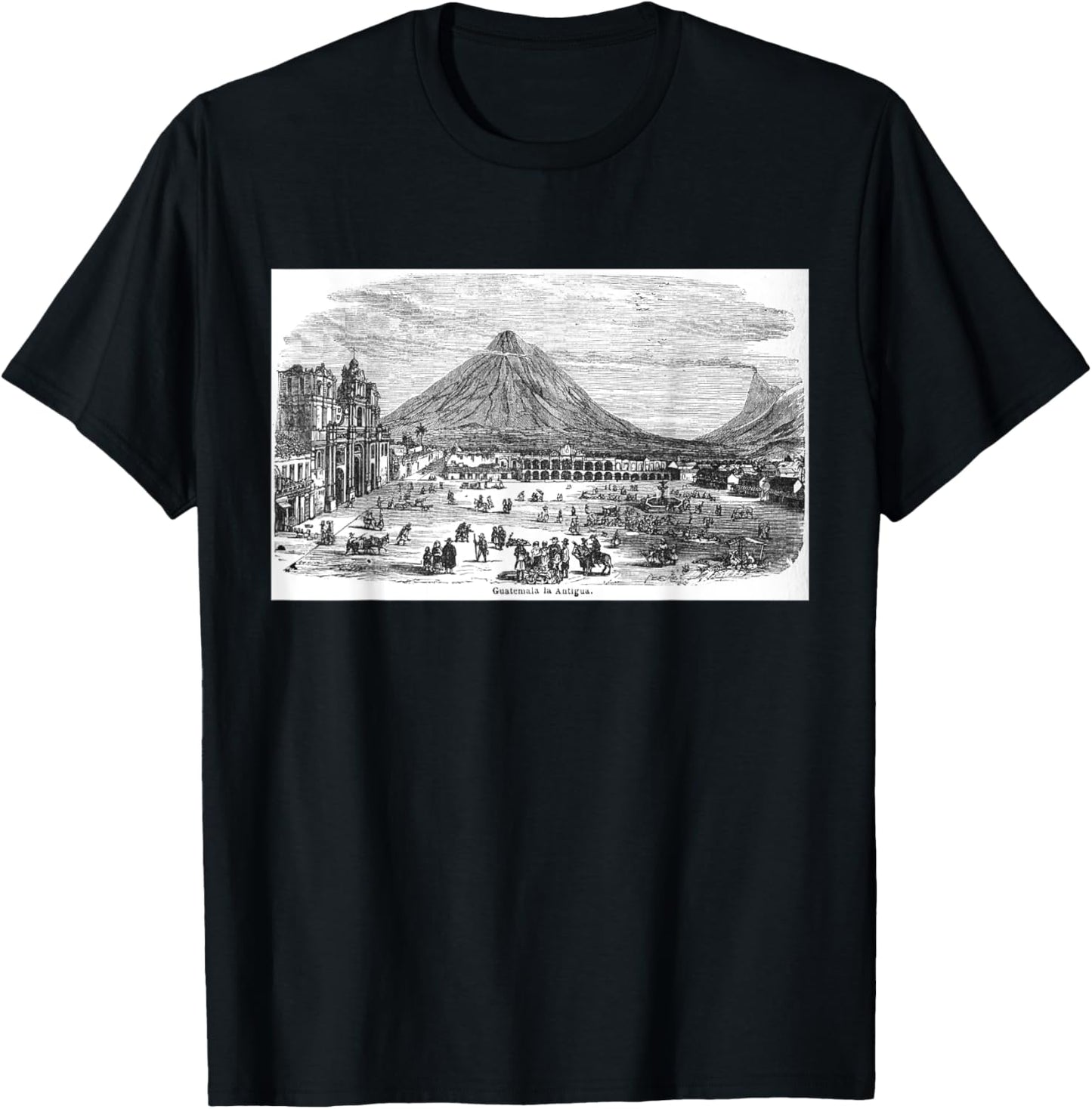 Antigua City Guatemala Vintage T-Shirt - T-Shirt | Black