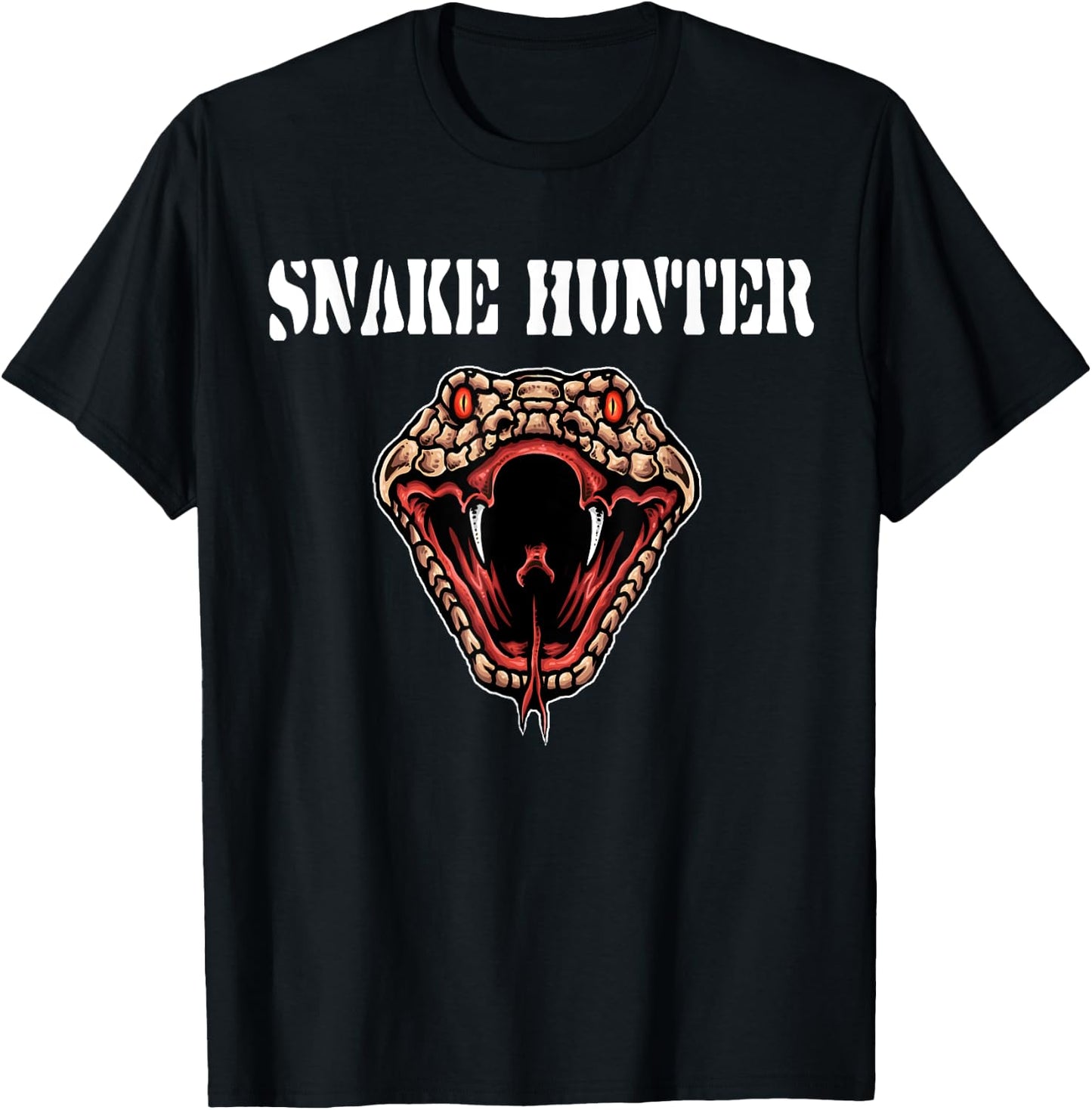 snake hunter,reptile,rattlesnake head,hunting Gift T-Shirt - T-Shirt | Black