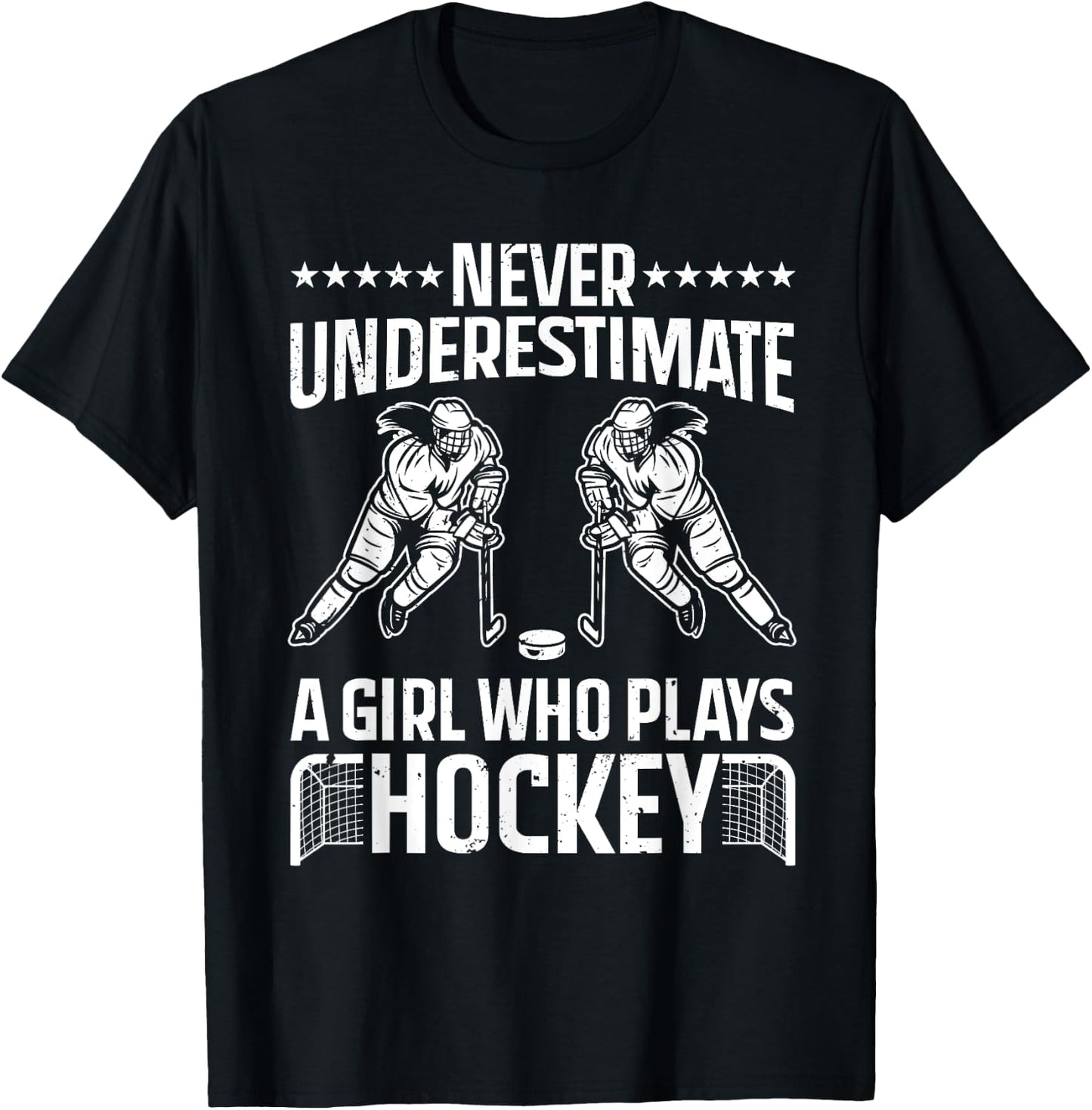 Funny Hockey Art For Girls Women Field Hockey Player Sport T-Shirt - T-Shirt | Black