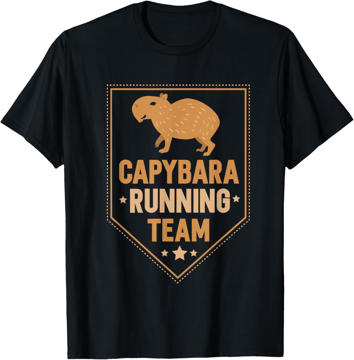 Capybara Running Team Animal Capybaras Water Pig Lovers T-Shirt - T-Shirt | Black