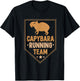 Capybara Running Team Animal Capybaras Water Pig Lovers T-Shirt - T-Shirt | Black