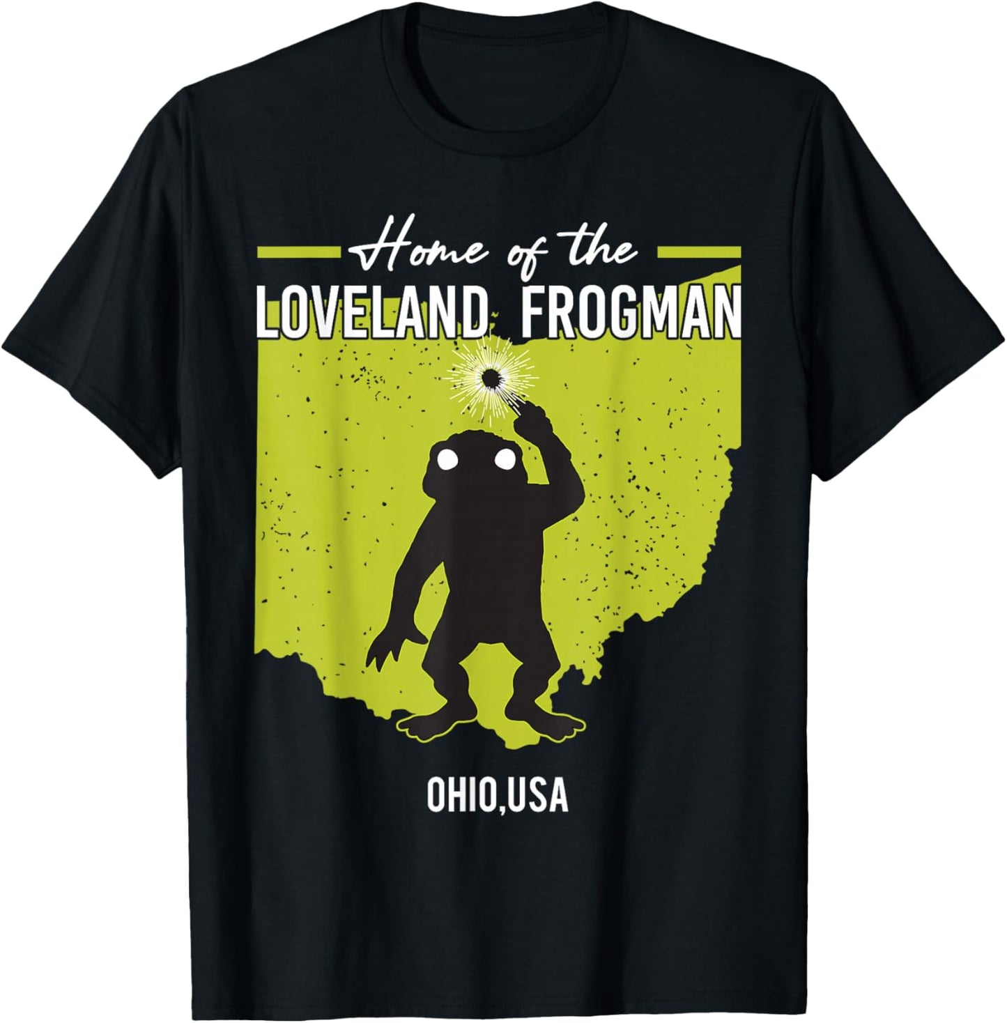 Home Of Loveland Frogman Ohio American Cryptid State T-Shirt - T-Shirt | Black