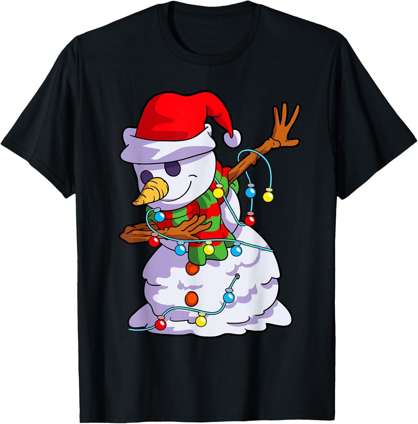 Christmas Dabbing Snowman Kids Girls Boys Matching Family T-Shirt - T-Shirt | Black