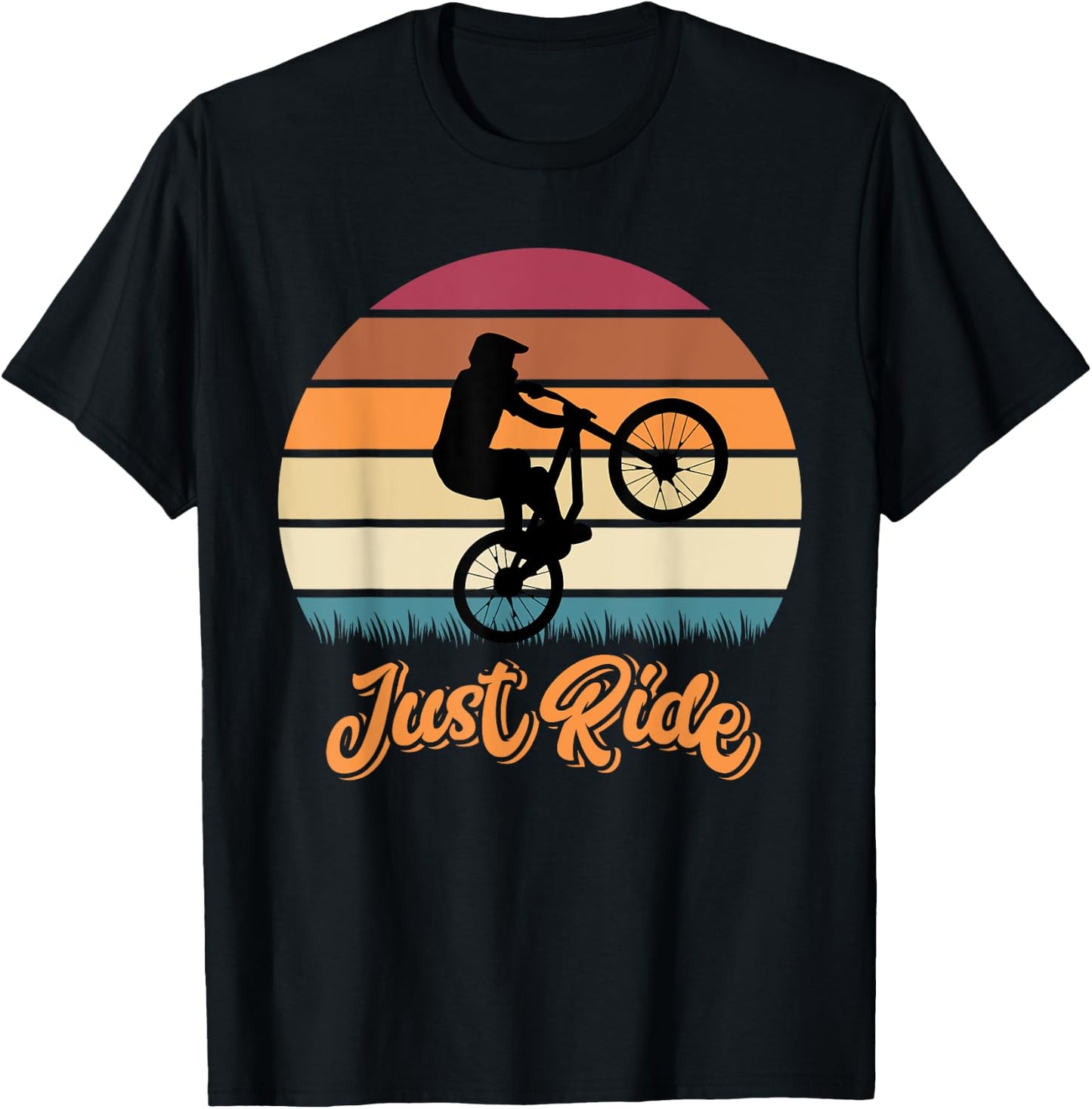 Just Ride MTB Mountain Bike Gifts For Mountain Biking T-Shirt - T-Shirt | Black