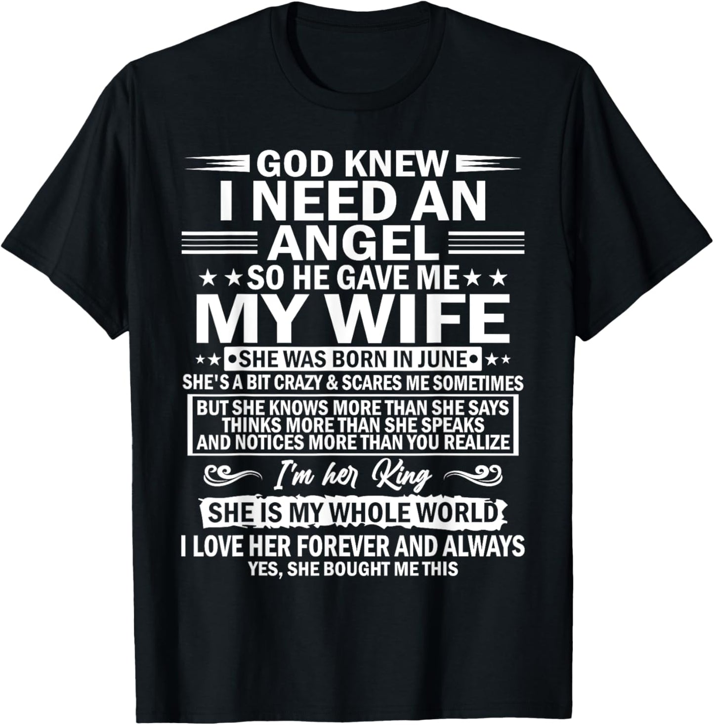 He Gave Me My Wife She Was Born In June T-Shirt - T-Shirt | Black