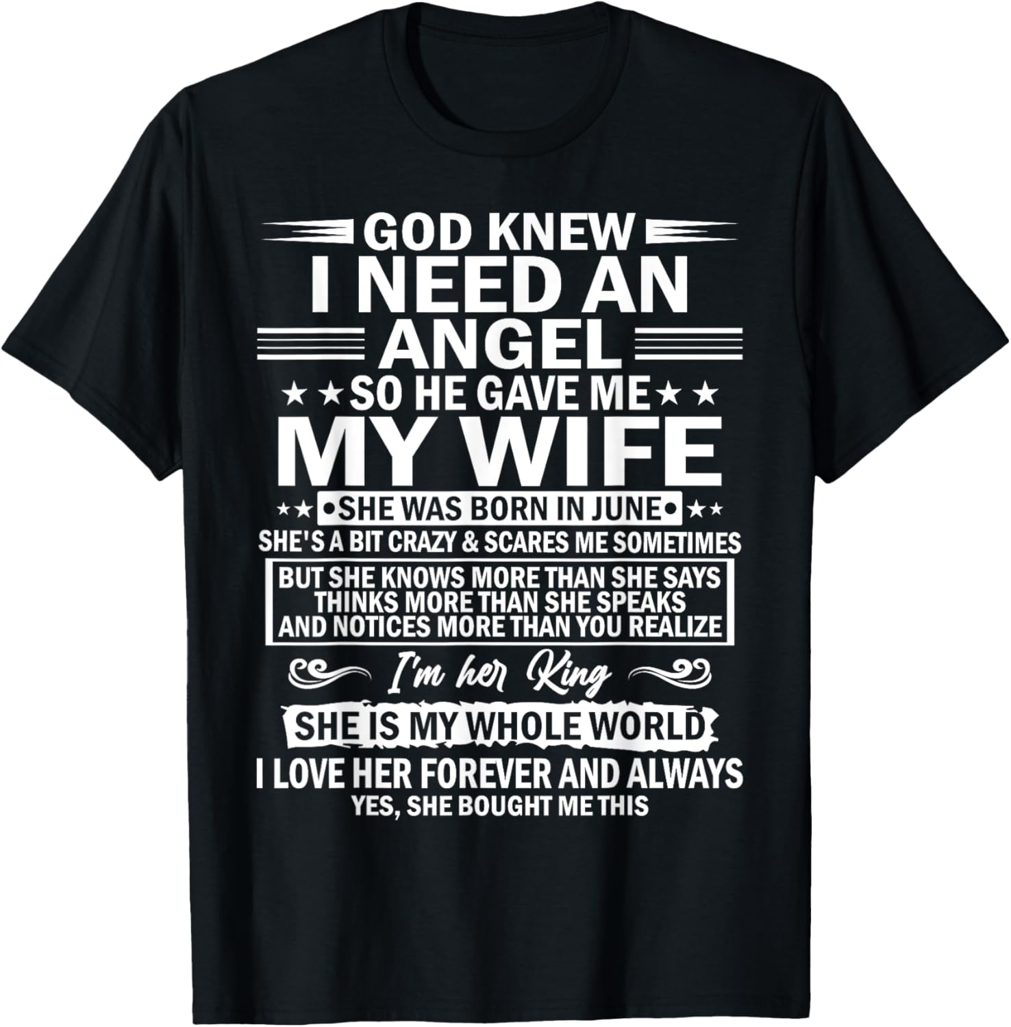 He Gave Me My Wife She Was Born In June T-Shirt - T-Shirt | Black