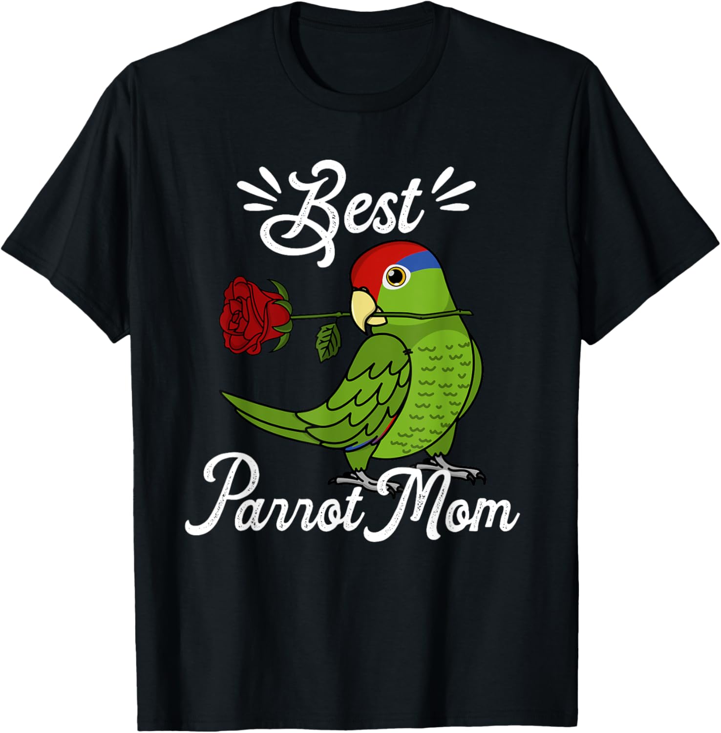 Best Parrot Mom I Mexican Red-headed Amazon T-Shirt - T-Shirt | Black