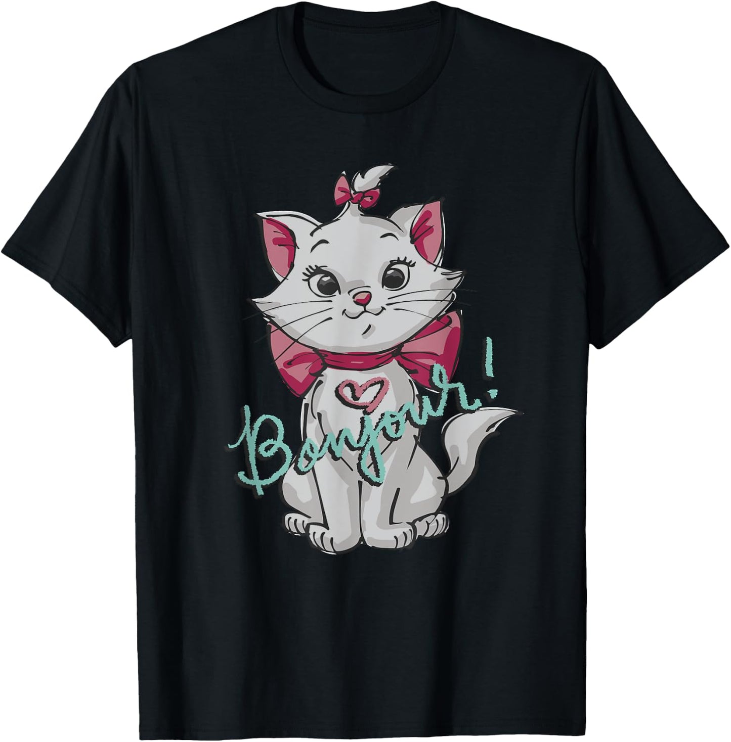 Disney Aristocats Marie Bonjour T-Shirt - T-Shirt | Black