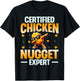 Chicken Nugget Shirt Gifts Store Adults Kids Black Small Certified Chicken Nugget Expert Funny T-Shirt - T-Shirt | Black